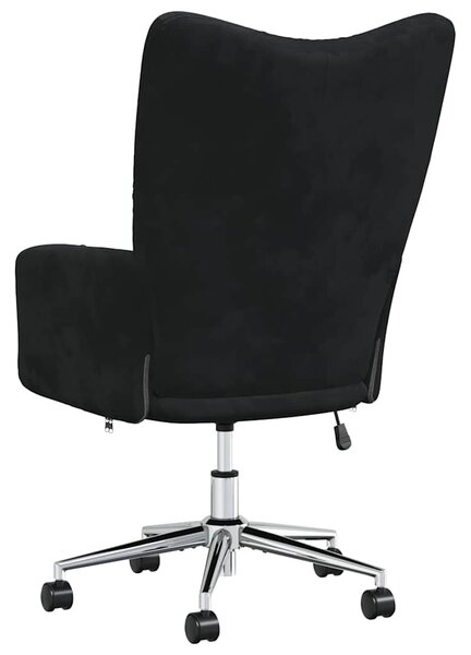 Relaxační křeslo černé samet 328167