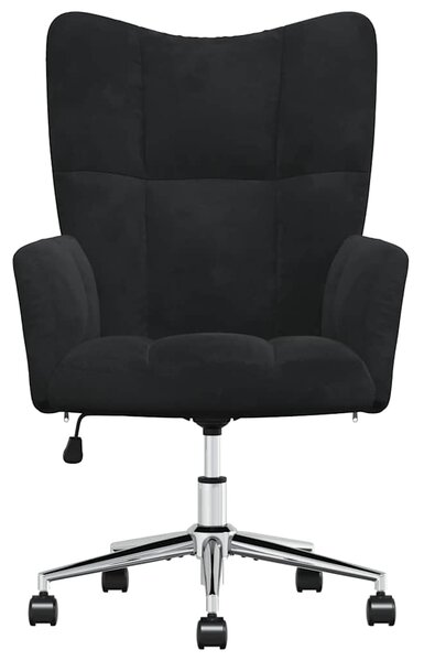 Relaxační křeslo černé samet 328167