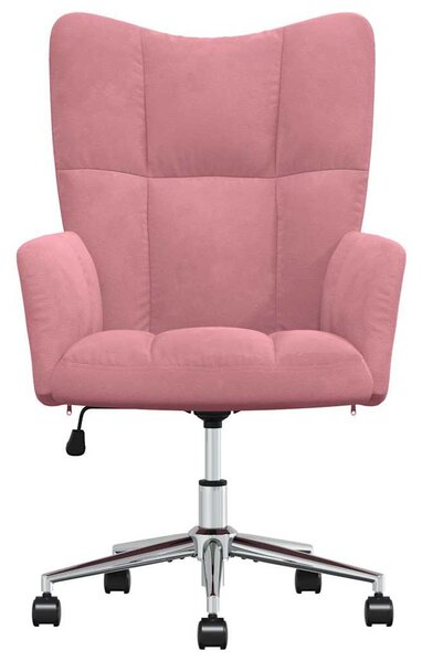 Relaxační křeslo růžové samet 328165