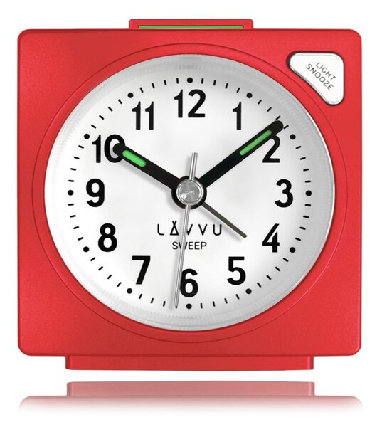 LAVVU LAS3047 - Červený budík SWEEP s plynulým chodem