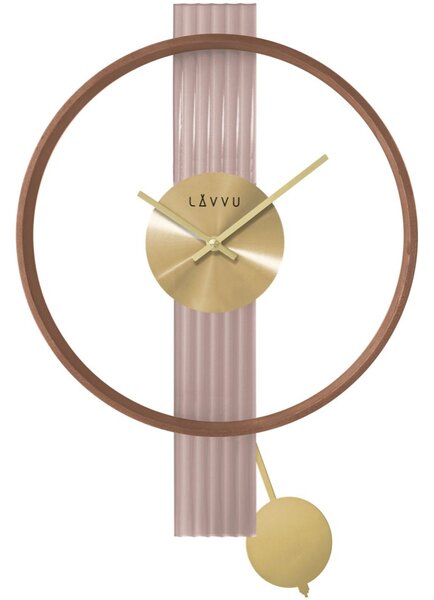 LCT4090 - LAVVU Luxusní dřevěné hodiny ART DECO se zlatými detaily