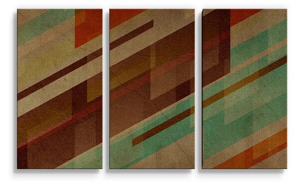 Sablio Obraz - 3-dílný Hnědá abstrakce - 120x80 cm