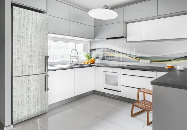 Samolepící nálepka Lněné bílé plátno FridgeStick-70x190-f-53512774