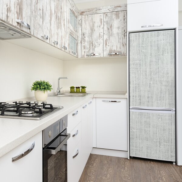 Samolepící nálepka Lněné bílé plátno FridgeStick-70x190-f-53512774