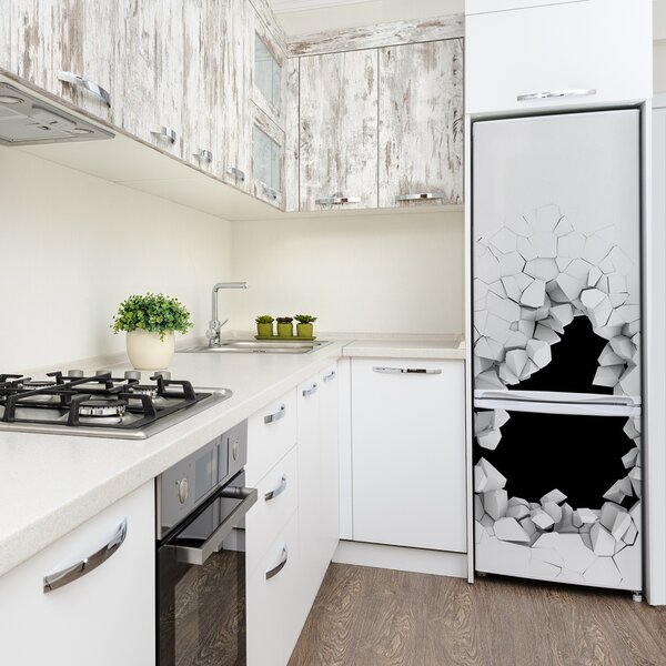 Nálepka fototapeta lednička Díra ve zdi FridgeStick-70x190-f-53922873