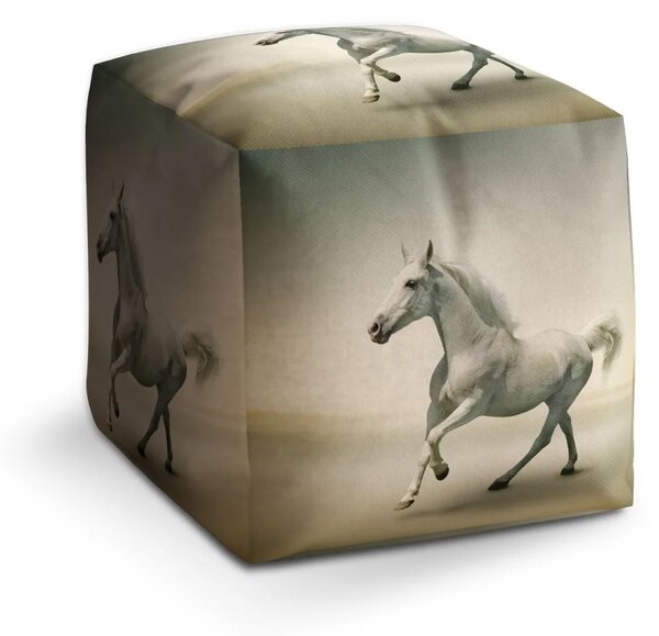 Sablio Taburet Cube Bílý kůň 2 - 40x40x40 cm