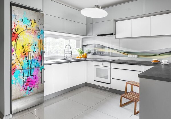 Nálepka fototapeta lednička Barevná žárovka FridgeStick-70x190-f-55156179