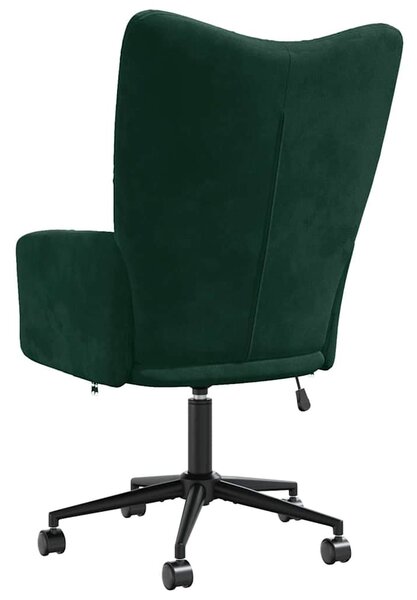 Relaxační křeslo tmavě zelené samet 328174