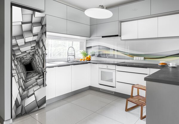 Foto tapeta na ledničku Tunel z krychlí FridgeStick-70x190-f-55216784