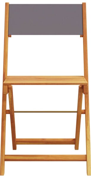 3dílný bistro set antracitový textil a masivní dřevo 3281749