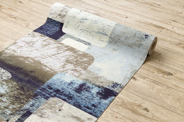 Associated Weavers Běhoun pogumovaný DIGITAL - SQUARES Geometrický Moderní modrý béžový Šíře: 65 cm