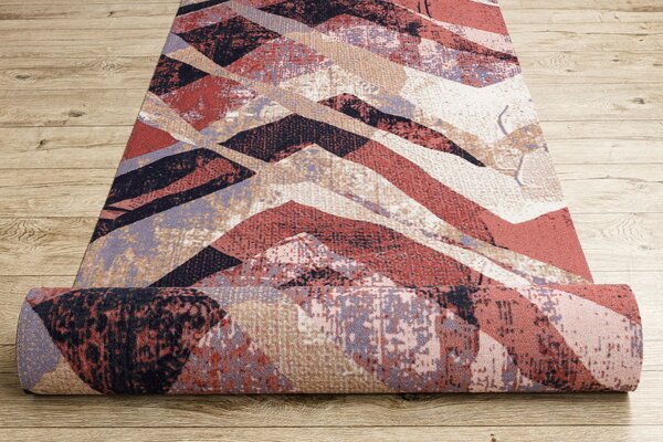 Associated Weavers Běhoun pogumovaný DIGITAL - WEAVES Moderní béžový růžový Šíře: 65 cm