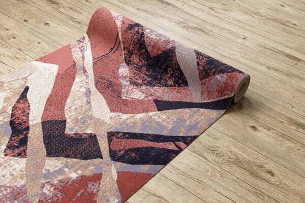 Associated Weavers Běhoun pogumovaný DIGITAL - WEAVES Moderní béžový růžový Šíře: 65 cm