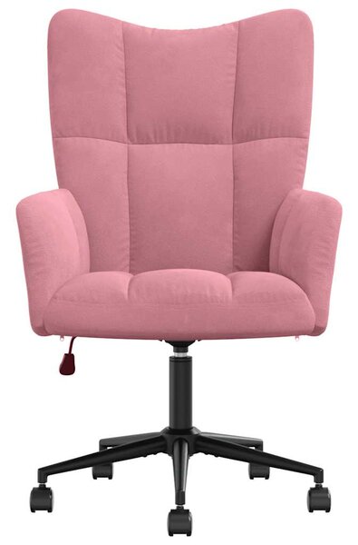 Relaxační křeslo růžové samet 328176
