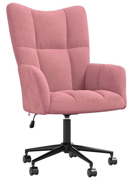 Relaxační křeslo růžové samet 328176