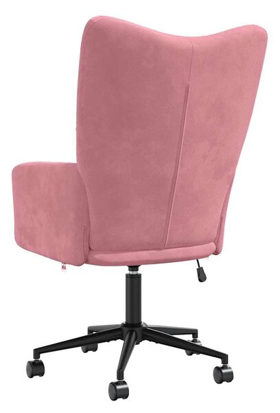 Relaxační křeslo růžové samet 328176