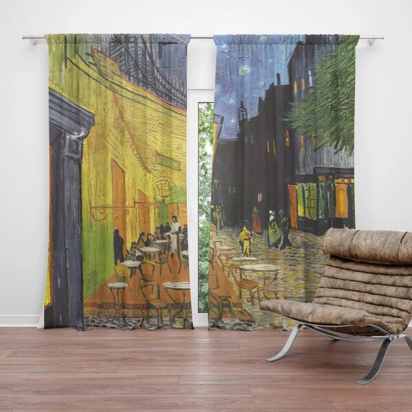 Sablio Závěs Terasa kavárny v noci - Vincent van Gogh: 2ks 140x250cm