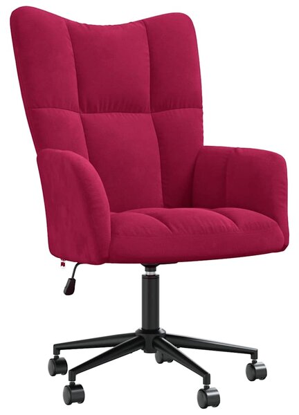 Relaxační křeslo vínové samet 328177