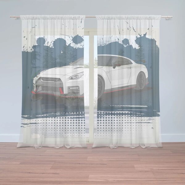 Sablio Záclony Nissan GTR 35 Modrý: 2ks 150x250cm