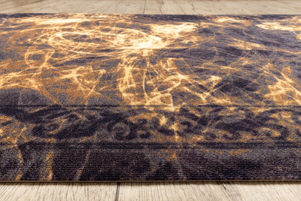 Associated Weavers Běhoun pogumovaný DIGITAL - ROMA Abstraktní zlatý Šíře: 65 cm