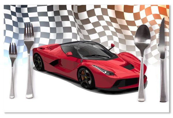 Sablio Prostírání Ferrari Závodní vlajka: 40x30cm