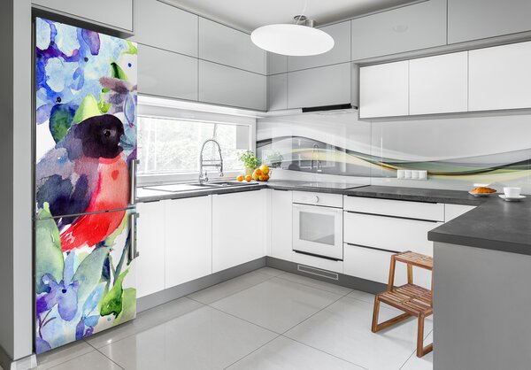 Nálepka fototapeta lednička Ptáci a květiny FridgeStick-70x190-f-57455538