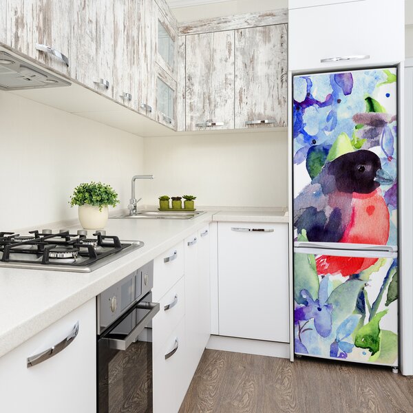 Nálepka fototapeta lednička Ptáci a květiny FridgeStick-70x190-f-57455538
