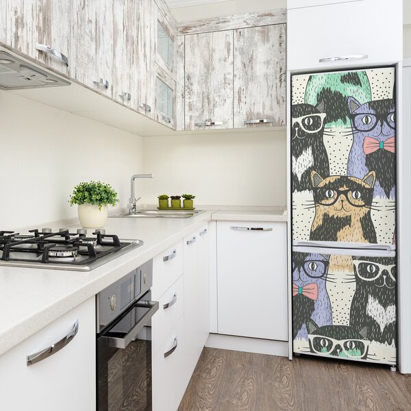 Nálepka fototapeta lednička Kočky v brýlích FridgeStick-70x190-f-58024892