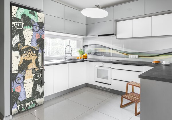 Nálepka fototapeta lednička Kočky v brýlích FridgeStick-70x190-f-58024892