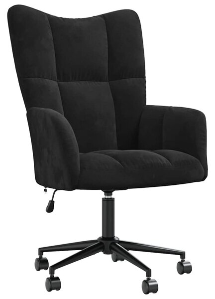Relaxační křeslo černé samet 328178