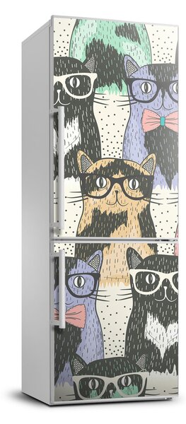 Nálepka fototapeta lednička Kočky v brýlích FridgeStick-70x190-f-58024892