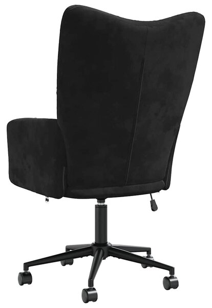 Relaxační křeslo černé samet 328178