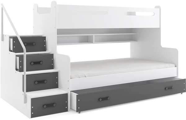 Patrová postel MAX 3 120x200 cm, bílá/grafitová