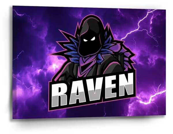 Sablio Obraz FORTNITE RAVEN Fialová bouře - 90x60 cm