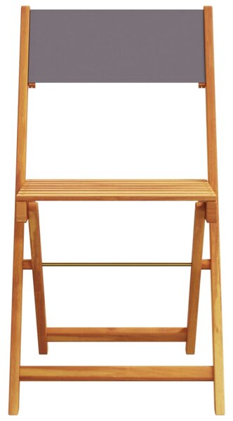 5dílný zahradní jídelní set antracitový textil a masivní dřevo 3281785