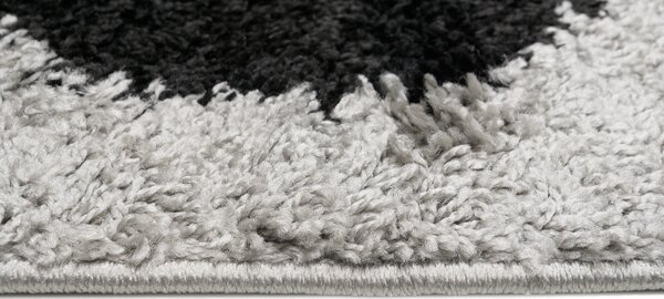 Makro Abra Kusový koberec Shaggy DELHI 7233A šedý krémový černý Rozměr: 60x100 cm