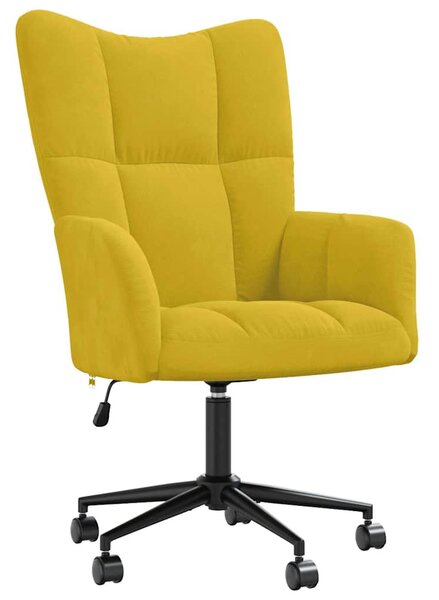 Relaxační křeslo hořčicově žluté samet 328179