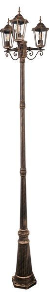 PLX Venkovní stojací lampa MONTREAL, 3xE27, 60W, 250cm, patina 313430