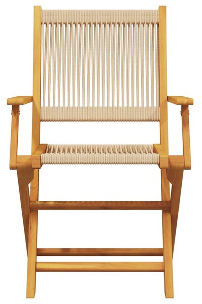 3dílný bistro set béžový polypropylen a masivní dřevo 3281795