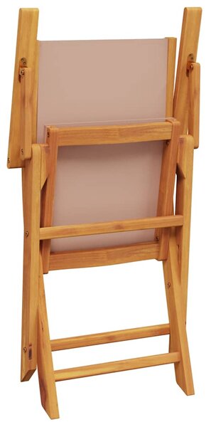 3dílný bistro set taupe textil a masivní dřevo 3281798