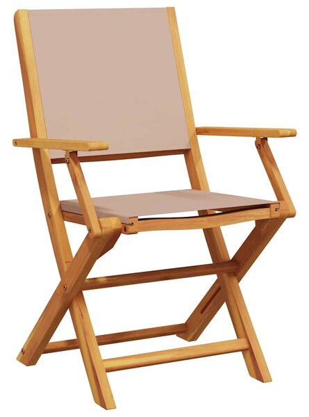 3dílný bistro set taupe textil a masivní dřevo 3281798