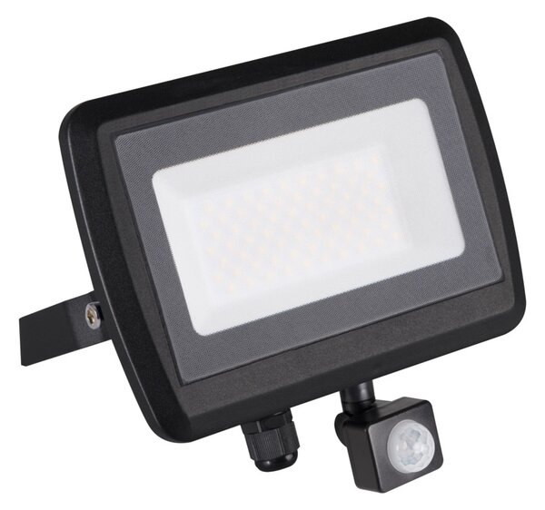 KANLUX Venkovní LED nástěnný reflektor s čidlem ALERINO, 50W, denní bílá, černý, IP44 33208