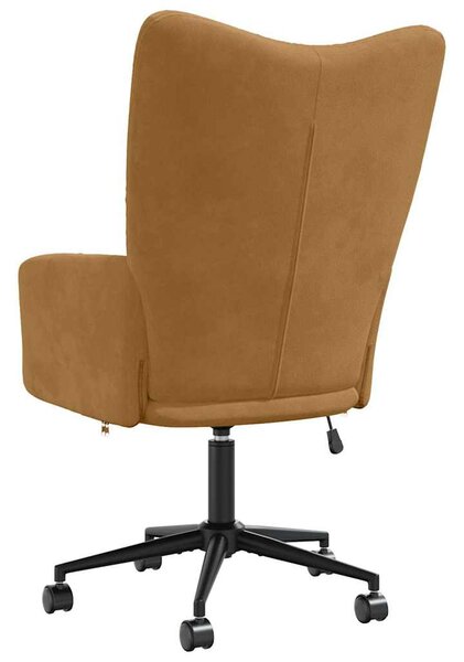 Relaxační křeslo hnědé samet 328180