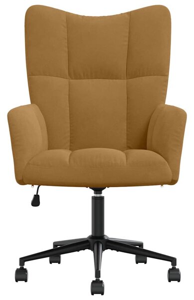 Relaxační křeslo hnědé samet 328180