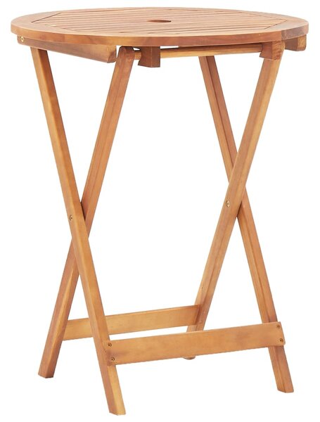3dílný bistro set vzor listů textil a masivní dřevo 3281800