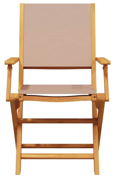 3dílný bistro set taupe textil a masivní dřevo 3281798