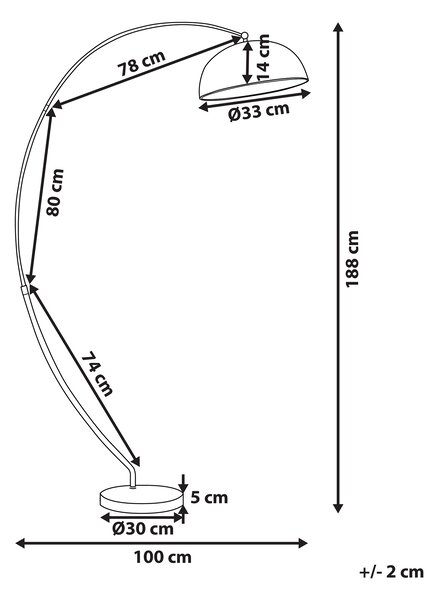 Stojací lampa KAMA Kov Stříbrná