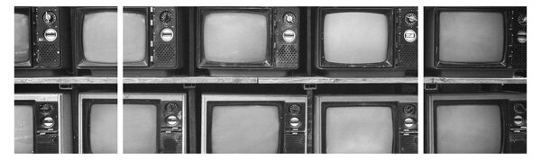 Obraz - Retro televize (170x50 cm)
