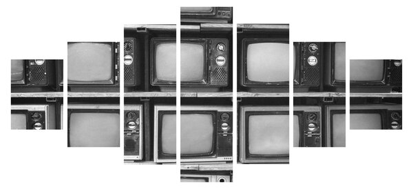Obraz - Retro televize (210x100 cm)