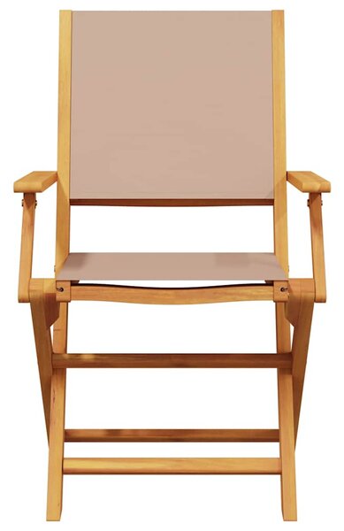 3dílný bistro set taupe textil a masivní dřevo 3281858